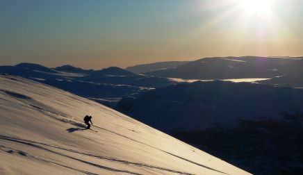 Løssnøkjøring i høyfjellet i Hemsedal